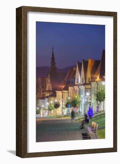 Radnicne Square at Dusk, Bardejov, UNESCO World Heritage Site, Presov Region, Slovakia, Europe-Ian Trower-Framed Photographic Print