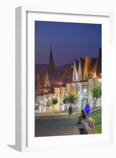 Radnicne Square at Dusk, Bardejov, UNESCO World Heritage Site, Presov Region, Slovakia, Europe-Ian Trower-Framed Photographic Print