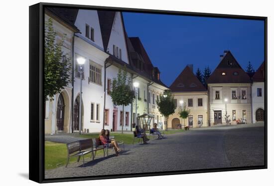 Radnicne Square at Dusk, Bardejov, UNESCO World Heritage Site, Presov Region, Slovakia, Europe-Ian Trower-Framed Stretched Canvas