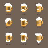 Beer Glass Hipster Character - Barflies. Beer Types Stylized Vector Illustrations.-radoma-Laminated Art Print