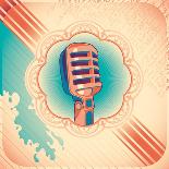 Vintage Poster with Microphone. Vector Illustration.-Radoman Durkovic-Art Print