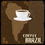 Coffee Brazil Vintage Poster-radubalint-Art Print