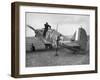 Raf Ace Pilot Albert G. Lewis Adjusting Parachute before Take-Off During Battle of Britain-null-Framed Photographic Print