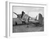 Raf Ace Pilot Albert G. Lewis Adjusting Parachute before Take-Off During Battle of Britain-null-Framed Photographic Print