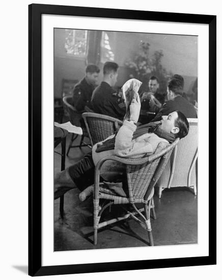 RAF Pilots Relaxing at a Rehabilitation Center-Hans Wild-Framed Photographic Print