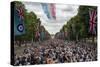 RAF Red Arrows fly the red white and blue down the Mall-Associated Newspapers-Stretched Canvas