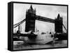 Raf Suderland Flying-Boat Moored Next to Tower Bridge, Thames River, September 1950-null-Framed Stretched Canvas