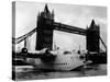 Raf Suderland Flying-Boat Moored Next to Tower Bridge, Thames River, September 1950-null-Stretched Canvas