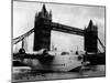 Raf Suderland Flying-Boat Moored Next to Tower Bridge, Thames River, September 1950-null-Mounted Premium Photographic Print