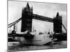 Raf Suderland Flying-Boat Moored Next to Tower Bridge, Thames River, September 1950-null-Mounted Photographic Print