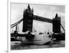 Raf Suderland Flying-Boat Moored Next to Tower Bridge, Thames River, September 1950-null-Framed Photographic Print