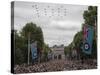 RAF Typhoons form '100' over the Mall-Associated Newspapers-Stretched Canvas