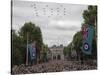 RAF Typhoons form '100' over the Mall-Associated Newspapers-Stretched Canvas