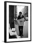 Raf Vallone Reading the Newspaper Corriere Della Sera in the Street-null-Framed Photographic Print