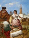 Courting at a Ring-Shaped Pastry Stall at the Seville Fair-Rafael Benjumea-Stretched Canvas