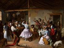 Courting at a Ring-Shaped Pastry Stall at the Seville Fair-Rafael Benjumea-Mounted Giclee Print