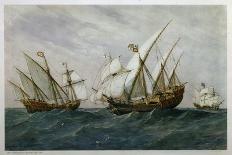Caravels of Christopher Columbus, 1451-1506 Italian (Genoese) Explorer-Rafael Monleon Y Torres-Giclee Print