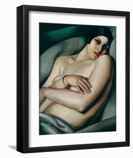 Rafaela sur Fond Vert (Le Reve)-Tamara de Lempicka-Framed Premium Giclee Print