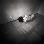 A Young Woman Sitting on a Pargued Floor-Rafal Bednarz-Photographic Print