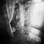 Pinhole Camera Shot of Standing Topless Woman in Hoop Skirt-Rafal Bednarz-Framed Photographic Print