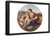 Raffael (Alba Madonna, Scene: Mary with Christ Child and John the Baptist, Tondo) Art Poster Print-null-Framed Poster