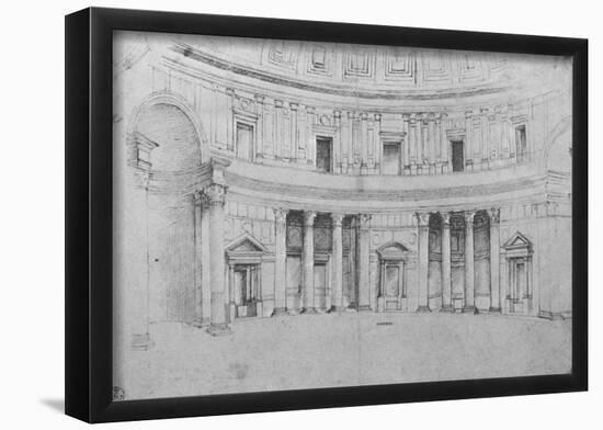 Raffael (Interior of the Pantheon in Rome) Art Poster Print-null-Framed Poster