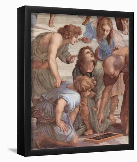 Raffael (Stanza della Segnatura in the Vatican for Pope Julius II, wall fresco: The School of Athen-null-Framed Poster