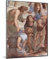 Raffael (Stanza della Segnatura in the Vatican for Pope Julius II, wall fresco: The School of Athen-null-Mounted Poster