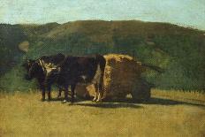 Black Oxen Pulling Wagon-Raffaello Sernesi-Giclee Print