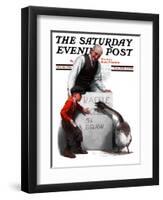 "Raffle Prize," Saturday Evening Post Cover, November 22, 1924-Charles A. MacLellan-Framed Giclee Print