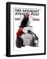 "Raffle Prize," Saturday Evening Post Cover, November 22, 1924-Charles A. MacLellan-Framed Giclee Print