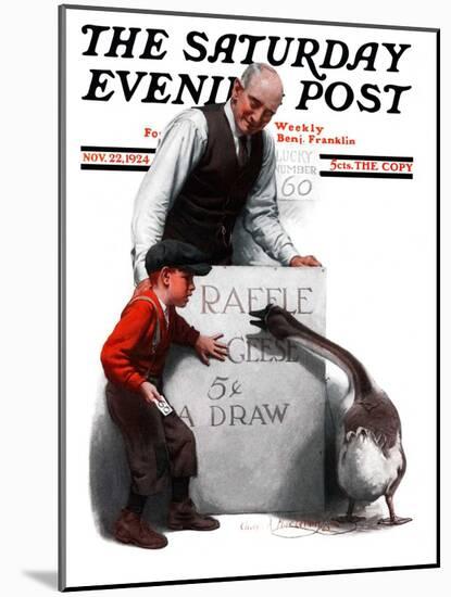 "Raffle Prize," Saturday Evening Post Cover, November 22, 1924-Charles A. MacLellan-Mounted Giclee Print