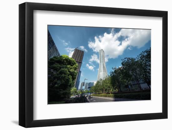 Raffles City is one of Hangzhou's newest and tallest skyscrapers, Hangzhou, China, Asia-Andreas Brandl-Framed Photographic Print