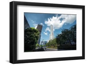 Raffles City is one of Hangzhou's newest and tallest skyscrapers, Hangzhou, China, Asia-Andreas Brandl-Framed Photographic Print