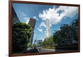 Raffles City is one of Hangzhou's newest and tallest skyscrapers, Hangzhou, China, Asia-Andreas Brandl-Framed Photographic Print