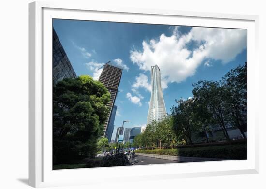 Raffles City is one of Hangzhou's newest and tallest skyscrapers, Hangzhou, China, Asia-Andreas Brandl-Framed Photographic Print