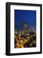 Raffles Hotel at Night and Skyline, Singapore, Asia-Alain Evrard-Framed Photographic Print