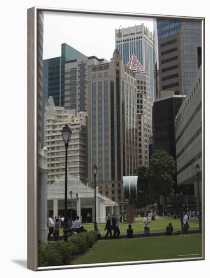 Raffles Place, Financial District, Singapore, Southeast Asia-Amanda Hall-Framed Photographic Print