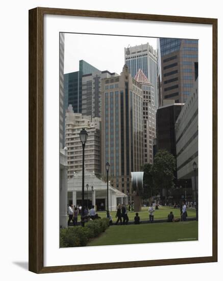 Raffles Place, Financial District, Singapore, Southeast Asia-Amanda Hall-Framed Photographic Print