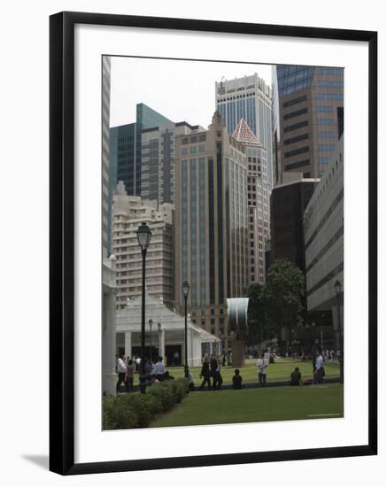 Raffles Place, Financial District, Singapore, Southeast Asia-Amanda Hall-Framed Photographic Print