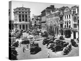 Raffles Square in Singapore-Carl Mydans-Stretched Canvas