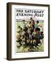 "Raft Fishing," Saturday Evening Post Cover, July 30, 1927-Eugene Iverd-Framed Giclee Print