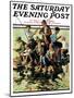 "Raft Fishing," Saturday Evening Post Cover, July 30, 1927-Eugene Iverd-Mounted Giclee Print