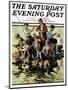 "Raft Fishing," Saturday Evening Post Cover, July 30, 1927-Eugene Iverd-Mounted Giclee Print