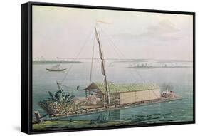 Raft, Guayaquil River, Voyages Aux Regions Equinoxiales du Nouveau Continent-Pierre Antoine Marchais-Framed Stretched Canvas