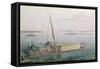 Raft, Guayaquil River, Voyages Aux Regions Equinoxiales du Nouveau Continent-Pierre Antoine Marchais-Framed Stretched Canvas