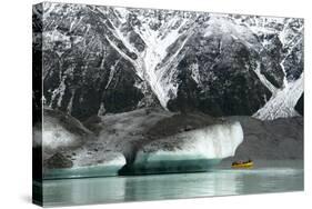 Raft on the Tasman Glacier Terminal Lake, South Island, New Zealand-David Noyes-Stretched Canvas