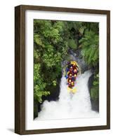 Raft, Tutea's Falls, Okere River, near Rotorua, New Zealand-David Wall-Framed Photographic Print