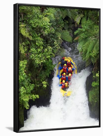 Raft, Tutea's Falls, Okere River, near Rotorua, New Zealand-David Wall-Framed Photographic Print