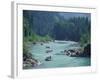 Rafters Along the Middle Fork of the Flathead River, Glacier National Park, Montana, USA-Jamie & Judy Wild-Framed Photographic Print